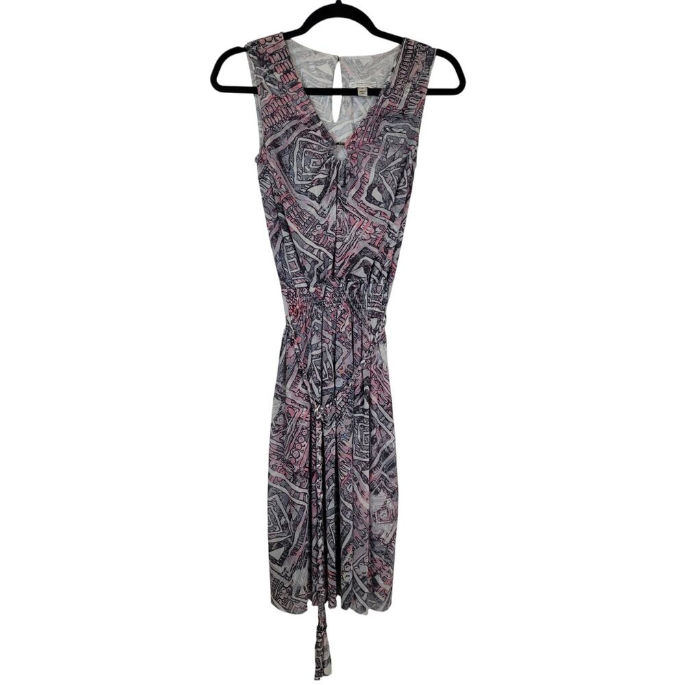 St John Sport Geometric Belted Gray & Pink Tank Dress Women's Sz P